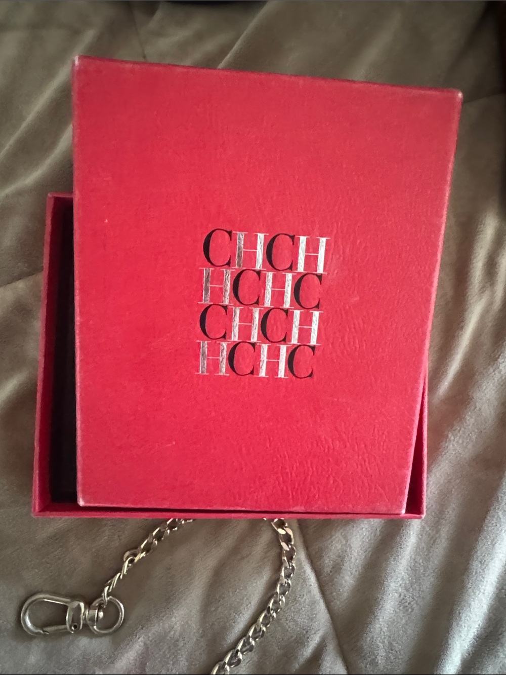 Carolina Herrera Quilted Red Heart Coin Pouch Keychain - Picture 2 of 11